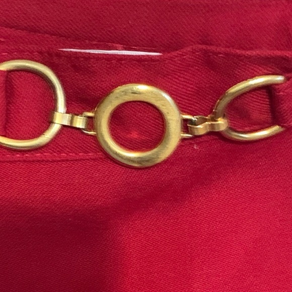 Vintage Conrad C Womens Vintage Wool Skirt Red Midi Length Made in Canada Size S - Picture 7 of 8